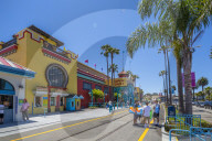 View of Santa Cruz Beach entrance on promenade, Santa Cruz, California, United States of America, North America