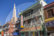 View of Transamerica Pyramid from Chinatown, San Francisco, California, United States of America, North America