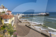 Cromer Pier and North Sea on a summer day, Cromer, Norfolk, England, United Kingdom, Europe