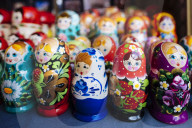 Souvenir Russian dolls for sale, Old Town, Tallinn, Estonia, Europe