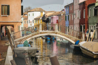 Canal, Burano, Veneto Province, Italy, Europe