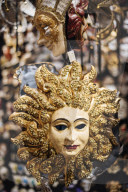 Traditional Venetian masks on display, San Marco, Venice, Veneto Province, Italy, Europe