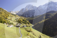 Autumn colour in the Dolomites of Sud Tirol, Italy.