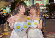 Young Japanese girlsat the Halloween celebrations in Shibuya, Tokyo