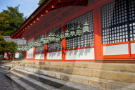 Bronze lanterns at Kasuga Grand shrine (Kasuga-taisha) in Nara Park.