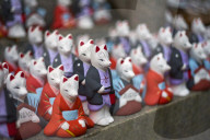 Small fox figurines as marriage votives, Fushimi Inari shrine.