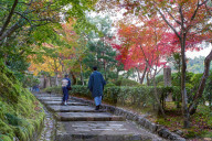 Path leading to the Adashino Nenbutsuji Temple in Arashiyama, Kyoto.