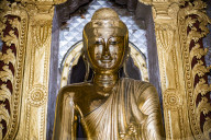 Gold Buddha statue at a Buddhist Temple at Inle Lake, Shan State, Myanmar (Burma)