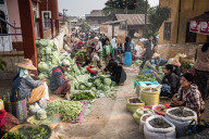 Fruit and vegetable market at Pindaya, Shan State, Myanmar (Burma)