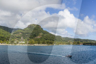 The town of Uturoa on the island of Ra'iÄtea, Society Islands, French Polynesia.