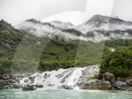 Ice melt waterfall in Tracy Arm-Fords Terror Wilderness Area, Southeast Alaska, USA.