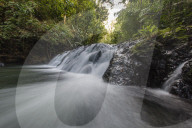Slow motion blur of waterfall in Corcovado National Park, Osa Peninsula, Costa Rica.