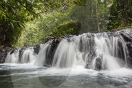 Slow motion blur of waterfall in Corcovado National Park, Osa Peninsula, Costa Rica.