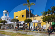 El PeÃ±Ã³n del Fraile and Cafe, Old Town, Puerto de la Cruz, Tenerife, Canary Islands, Spain, Atlantic Ocean, Europe,