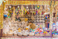 A market stall in the main square, Rynek Glowny, in the medieval old town, a UNESCO World site,in Krakow, Poland, Europe.