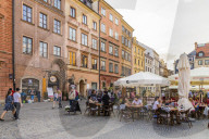 The colourful Old Town Market Place Square in the old town, a UNESCO World Heritage site in Warsaw, Poland Europe.