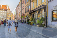 A restaurant in the colourful Old Town Market Place Square in the old town,a UNESCO World Heritage site in Warsaw, Poland Europe