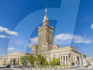 Palace of Culture and Science in Warsaw, Poland, Europe.
