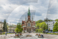 St. Joseph's Church in the former historical Jewish ghetto in Podgorze, Krakow, Poland, Europe.