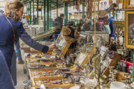 A market stall in Kazmierz, the historical former Jewish District in Krakow, Poland, Europe.