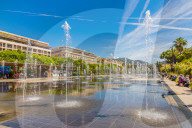 Fountains at Promenade du Paillon in Nice, Alpes Maritimes, Cote d'Azur, Provence, France, Europe