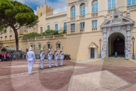 Changing of the Guard at Prince's Palace of Monaco in Monaco, Monte Carlo, Cote d Azur, French Riviera, France, Europe