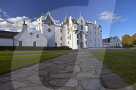 Blair Castle which is the ancestral home of Clan Murray, Blair Atholl, Perthshire, Scotland, United Kingdom, Europe.