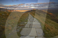 View along the Great Ridge path looking towards Lose Hill, Peak District National Park, Derbyshire, England, U.K.