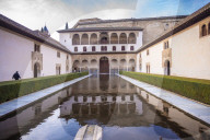 A court at the moorish Nasrid Palace at alhambra