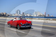 Old American car, Malecon, Havana, Cuba