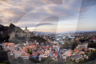 Sunset over the city of Tbilisi from a secret lookout point.