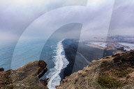 DyrhÃ³laey lookout. With one of the stunning black sand beaches below.
