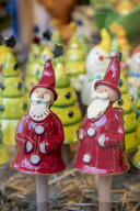 Father Christmas decorations in Budapest, UNESCO World Heritage Site, Budapest, Hungary, Europe