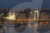 Elisabeth Bridge and city view at night, UNESCO World Heritage Site, Budapest, Hungary, Europe
