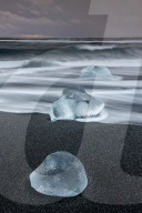 Ice formations on ice beach at Jokulsarlon, Iceland
