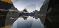8240 Panoramic view of Mitre Peak, Milford Sound, Fiordland National Park, New Zealand
