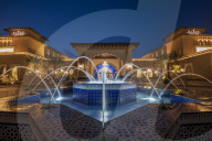 Rixos Saadiyat Island at night, Abu Dhabi, United Arab Emirates, Middle East.