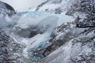 A winter scene at Piedras Blancas Glacier, El Chalten, Patagonia.