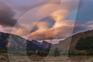 Lenticular clouds above The Chilean Saddle, Barilochie, Patagonia, Argentina.