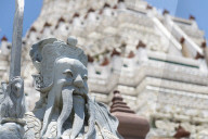 Detail of statue at Wat Arun (Temple of the Dawn), Bangkok, Thailand