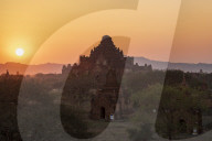 Sunset above Stupas in Bagan, Myanmar