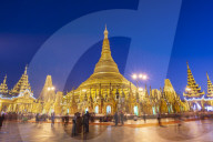 Shwedagon Pagoda at night, Yangon, Myanmar (Burma)