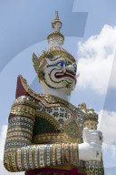 Detail of demon figure , Wat Arun, Bangkok, Thailand,