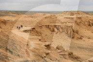 Bayanzag Cliffs, site of dinosaur fossil discoveries, Dalanzadgad, Gobi Desert, southern Mongolia
