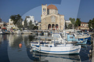 Harbour & Panagitsa church, Aegina town, Aegina, Saronic islands, Greece