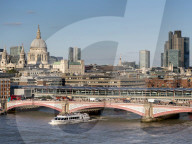 view of the city with Blackfriars Bridge and st paul's Cathedral