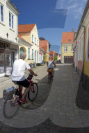 Cycling in Aeroskobing, Aero Island, Funen.