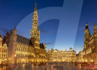 Brussels Grand Place Brussels Hotel de ville town hall at night Brussels Belgium Eu Europe