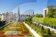 Brussels Skyline or Cityscape at Mont des Arts Garden Brussels Belgium EU Europe