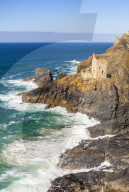 The Crowns Engine Houses Botallack historic cornish tin mine, Botallack St Just Penzance Cornwall England UK GB Europe